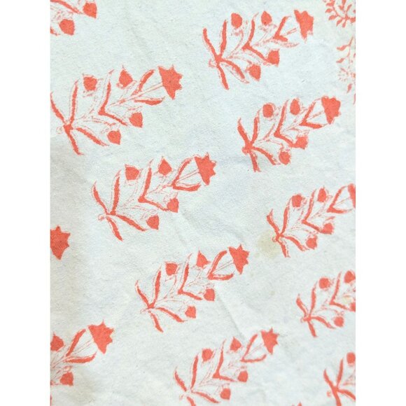 Floral Cotton Placemats Set Of 4 Sur La Table 19" x 13" Rectangle White & Coral - Picture 6 of 9